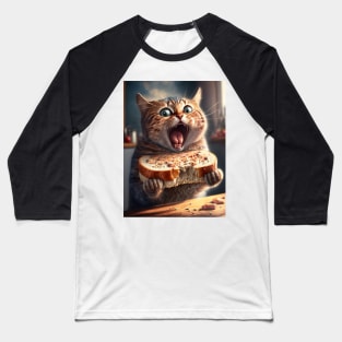 Cat Love Food Baseball T-Shirt